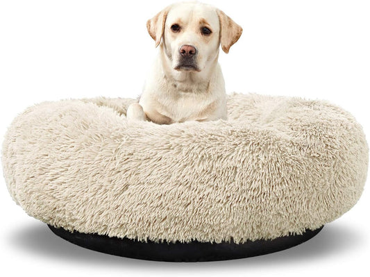 Washable Donut Dog Bed – Calming Round Cuddler for Medium & Large Dogs - Paw Fit Gears