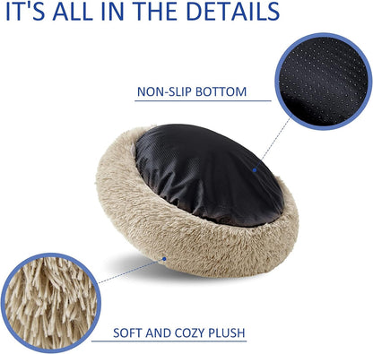 Washable Donut Dog Bed – Calming Round Cuddler for Medium & Large Dogs - Paw Fit Gears