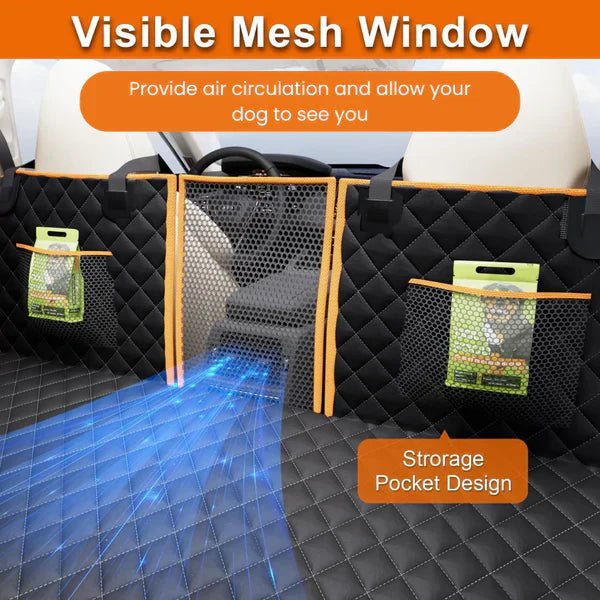 6 - In - 1 Dog Car Seat Cover for Back Seat, Waterproof Dog Car Hammock with Mesh Window, Non - Slip Pet Backseat Protector for Cars, Trucks and Suvs - Paw Fit Gears