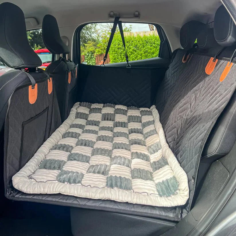 6 - In - 1 Dog Car Seat Cover for Back Seat, Waterproof Dog Car Hammock with Mesh Window, Non - Slip Pet Backseat Protector for Cars, Trucks and Suvs - Paw Fit Gears