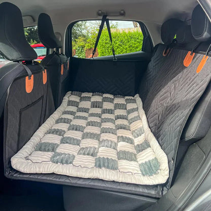 6 - In - 1 Dog Car Seat Cover for Back Seat, Waterproof Dog Car Hammock with Mesh Window, Non - Slip Pet Backseat Protector for Cars, Trucks and Suvs - Paw Fit Gears
