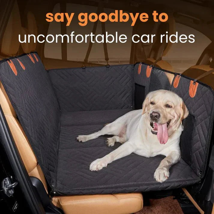 6 - In - 1 Dog Car Seat Cover for Back Seat, Waterproof Dog Car Hammock with Mesh Window, Non - Slip Pet Backseat Protector for Cars, Trucks and Suvs - Paw Fit Gears