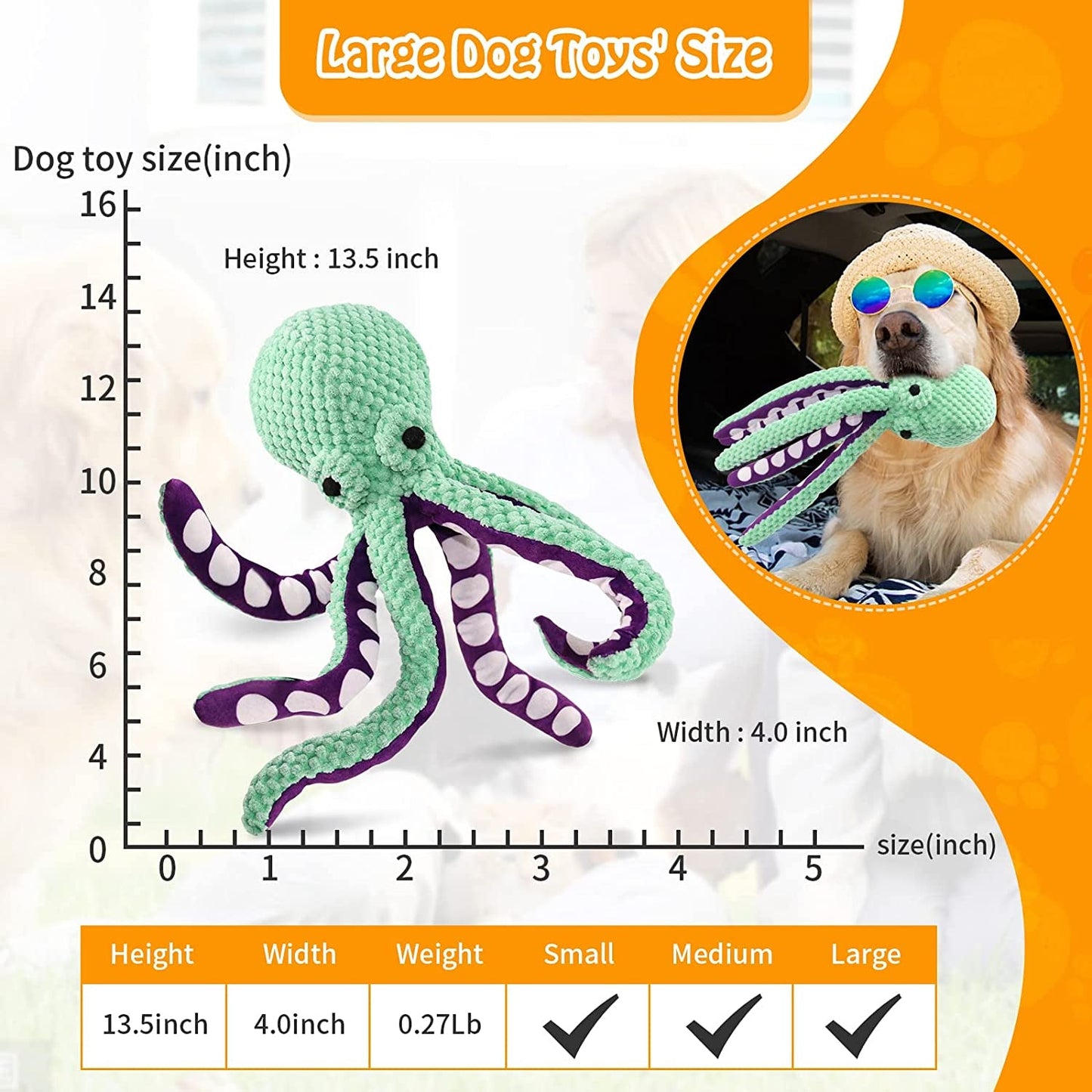 Large Squeaky Plush Dog Toy for Aggressive Chewers – Durable Soft Fabric Toy for Medium & Large Dogs – Chew, Tug, Fetch & Cuddle - Paw Fit Gears