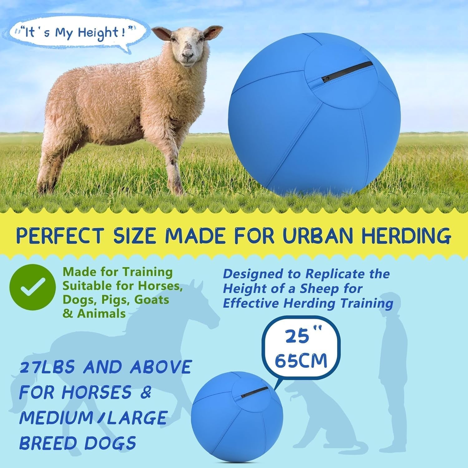 18" Herding Ball for Dogs & Horses – Durable, Bite - Resistant Training Toy for Active Breeds - Paw Fit Gears